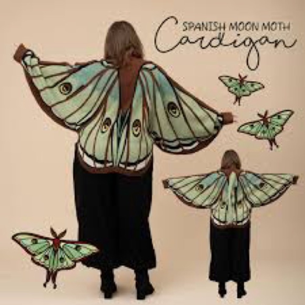Spanish Moon Moth Butterfly Wing Cardigan